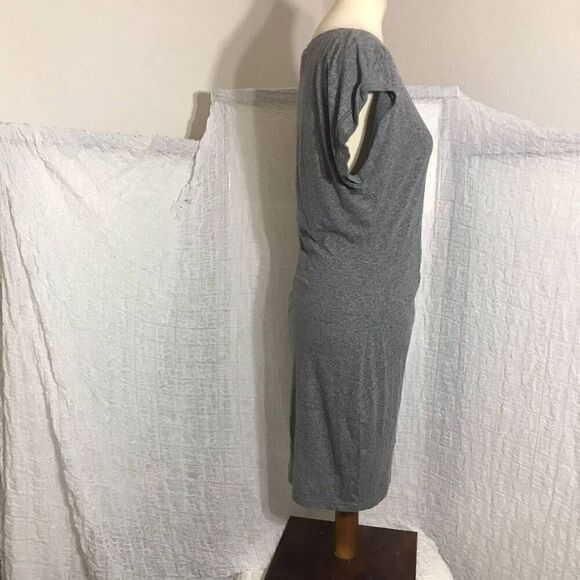 GAP Gray Short Sleeve Dress Gathered Dress Waist Size M - Picture 3 of 11